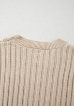 Load image into Gallery viewer, Cable-Knit Color Block Round Neck Sweater
