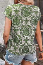 Load image into Gallery viewer, Cutout Printed Short Sleeve Blouse
