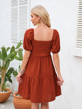 Load image into Gallery viewer, Swiss Dot Smocked Square Neck Dress
