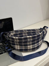 Load image into Gallery viewer, Plaid Adjustable Strap Crossbody Bag
