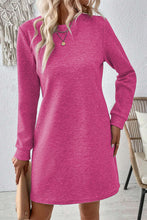 Load image into Gallery viewer, Textured Round Neck Long Sleeve Mini Dress
