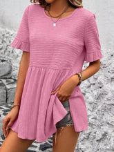 Load image into Gallery viewer, Round Neck Short Sleeve Blouse
