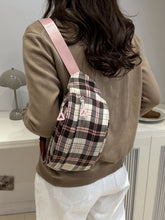 Load image into Gallery viewer, Plaid Adjustable Strap Crossbody Bag
