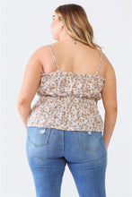 Load image into Gallery viewer, Zenobia Plus Size Frill Floral Square Neck Cami
