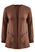 Load image into Gallery viewer, Full Size Textured Open Front Long Sleeve Cardigan
