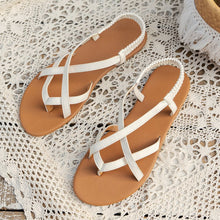 Load image into Gallery viewer, PU Leather Crisscross Flat Sandals
