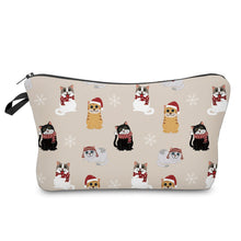 Load image into Gallery viewer, Pouch - Holiday Christmas - Cats on Tan
