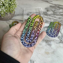 Load image into Gallery viewer, Jumbo Paperclip - Rainbow Animal Print
