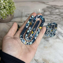 Load image into Gallery viewer, Jumbo Paperclip - Blue Yellow Floral
