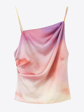 Load image into Gallery viewer, Tie-Dye Asymmetrical Neck Ruched Cami
