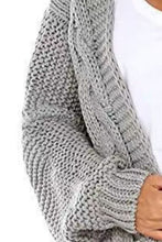 Load image into Gallery viewer, Open Front Cable-Knit Cardigan
