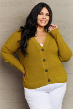 Load image into Gallery viewer, Zenana Kiss Me Tonight Full Size Button Down Cardigan in Chartreuse
