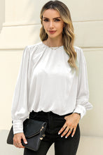 Load image into Gallery viewer, Round Neck Puff Sleeve Blouse
