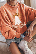Load image into Gallery viewer, BOO HAW Ghost Graphic Dropped Shoulder Round Neck Sweatshirt
