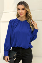 Load image into Gallery viewer, Round Neck Puff Sleeve Blouse
