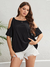 Load image into Gallery viewer, Plus Size Boat Neck Cold-Shoulder Blouse
