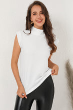 Load image into Gallery viewer, Mock Neck Cap Sleeve Blouse
