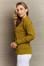 Load image into Gallery viewer, Zenana Kiss Me Tonight Full Size Button Down Cardigan in Chartreuse
