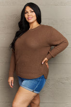 Load image into Gallery viewer, Zenana Breezy Days Plus Size High Low Waffle Knit Sweater
