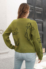 Load image into Gallery viewer, Cat Pattern Round Neck Long Sleeve Pullover Sweater
