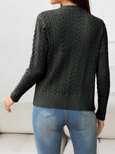 Load image into Gallery viewer, V-Neck Long Sleeve Cable-Knit Buttoned Knit Top
