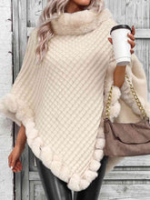 Load image into Gallery viewer, Faux Fur Trim Poncho
