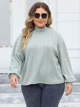 Load image into Gallery viewer, Plus Size Mock Neck Long Sleeve Knit Top
