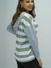 Load image into Gallery viewer, Full Size Striped Long Sleeve Hoodie
