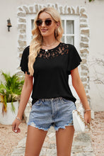 Load image into Gallery viewer, Spliced Lace Flutter Sleeve Top
