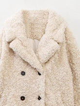 Load image into Gallery viewer, Faux Fur Button Up Lapel Neck Coat
