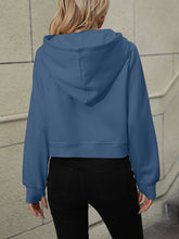 Load image into Gallery viewer, Raglan Sleeve Zip-Up Hoodie with Pocket
