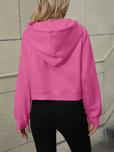 Load image into Gallery viewer, Raglan Sleeve Zip-Up Hoodie with Pocket
