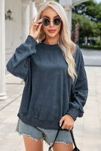 Load image into Gallery viewer, Round Neck Dropped Shoulder Sweatshirt
