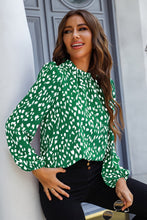 Load image into Gallery viewer, Printed Mock Neck Puff Sleeve Blouse
