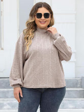 Load image into Gallery viewer, Plus Size Mock Neck Long Sleeve Knit Top
