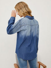 Load image into Gallery viewer, Pocketed Button Up Dropped Shoulder Denim Jakcet
