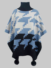 Load image into Gallery viewer, Turtleneck Pom-Pom Trim Poncho
