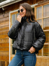 Load image into Gallery viewer, Zip-Up High Neck Puffer Jacket
