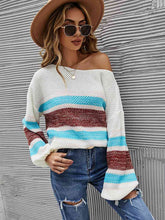 Load image into Gallery viewer, Color Block Boat Neck Knit Top
