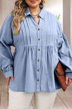 Load image into Gallery viewer, Plus Size High-Low Button Up Dropped Shoulder Shirt
