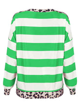 Load image into Gallery viewer, Striped Leopard Long Sleeves Top
