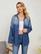 Load image into Gallery viewer, Pocketed Button Up Dropped Shoulder Denim Jakcet
