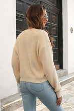 Load image into Gallery viewer, Button-Down Dropped Shoulder Ribbed Cardigan
