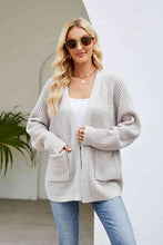 Load image into Gallery viewer, Open Front Long Sleeve Cardigan with Pockets
