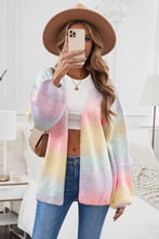 Load image into Gallery viewer, Contrast Balloon Sleeve Dropped Shoulder Cardigan
