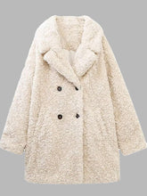 Load image into Gallery viewer, Faux Fur Button Up Lapel Neck Coat
