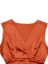 Load image into Gallery viewer, Slit Surplice Sleeveless Midi Dress
