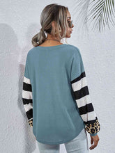 Load image into Gallery viewer, Leopard Striped Waffle-Knit Top
