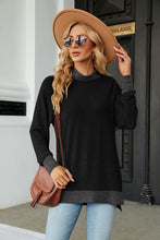 Load image into Gallery viewer, Turtle Neck Long Sleeve Slit Blouse
