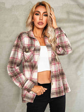 Load image into Gallery viewer, Plaid Button Down Collared Jacket
